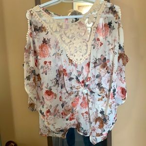 Open shoulder see through shirt